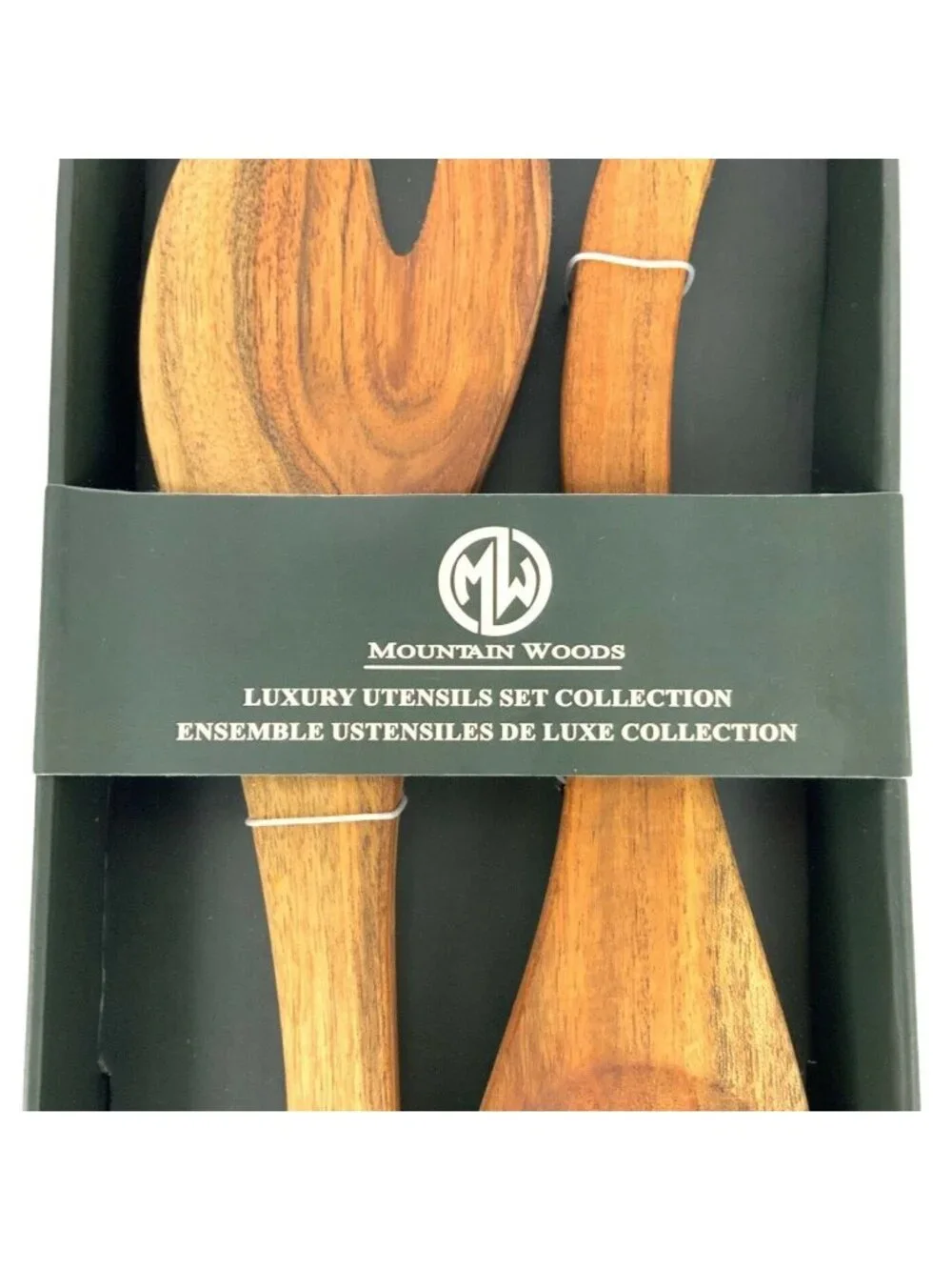 Mountain Woods Luxury Utensils Set Salad Fork & Spoon 12 inch Handcrafted NEW